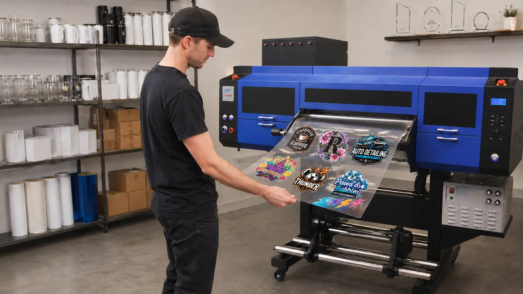 Custom transfer gang sheet coming from a wide format printer